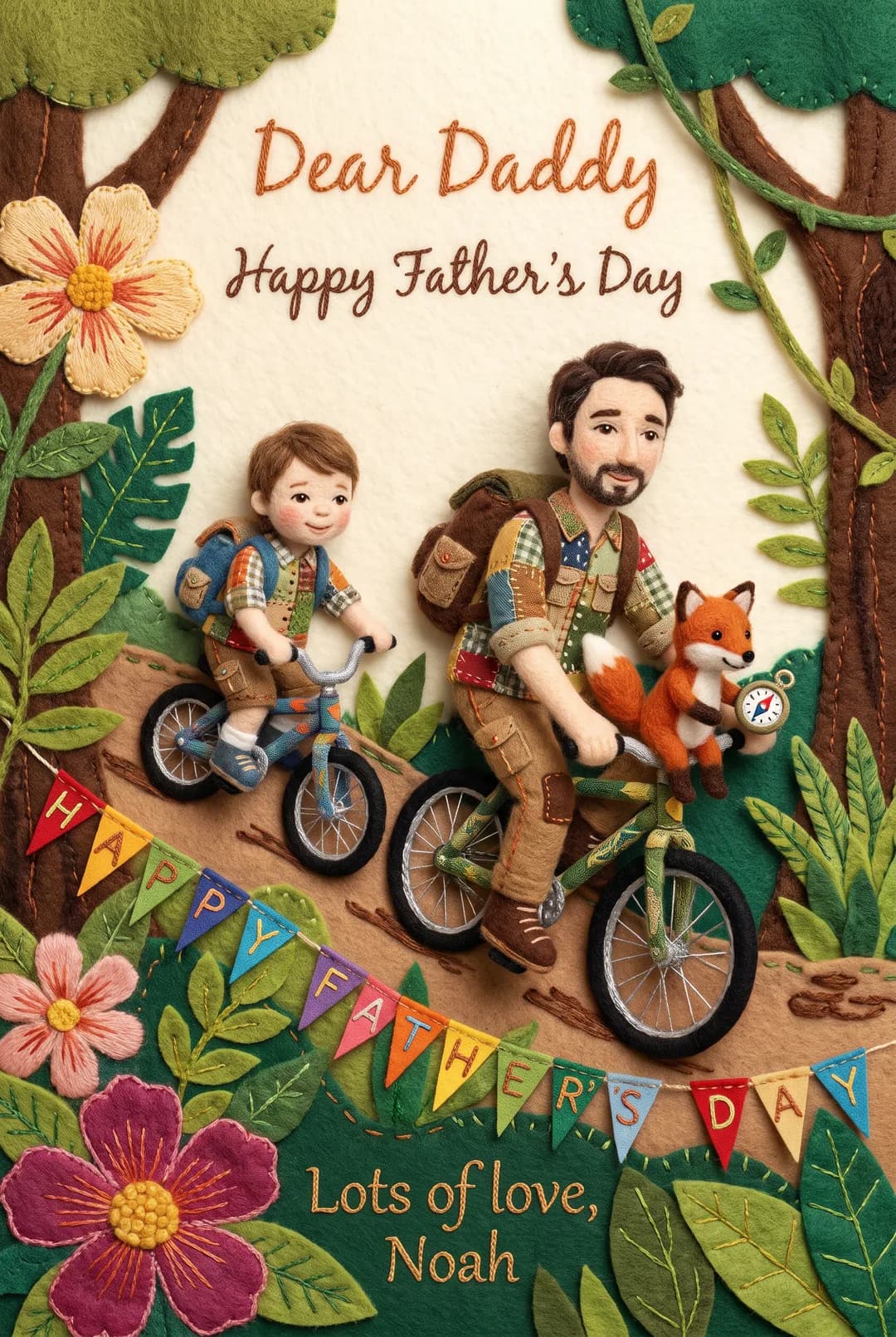 Textile Father's Day card