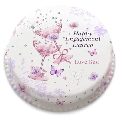 Pretty Engagement Cake