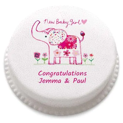 Baby Girl Elephant Cake