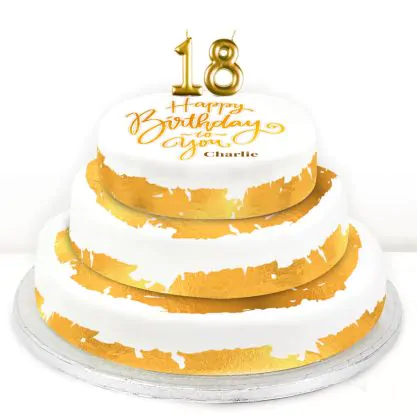 18th Birthday Gold Foil Cake
